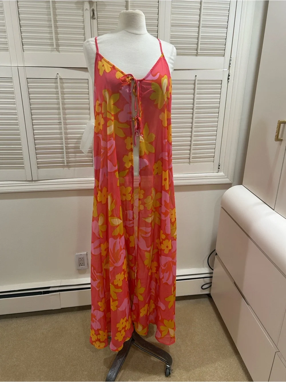 New Beach Riot Pink & Yellow Floral Cover Up